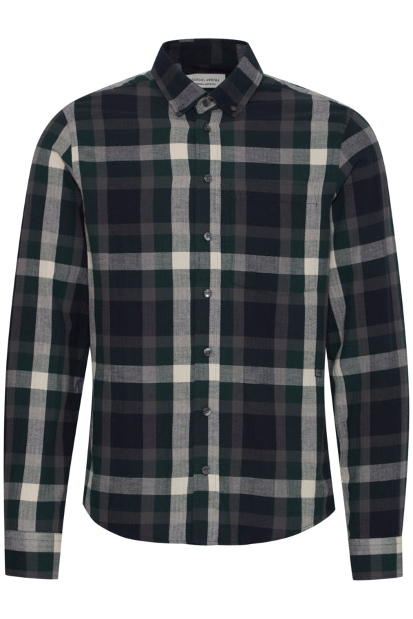 CASUAL FRIDAY - CFANTON LS Herringbone Checked Shirt - 20505290