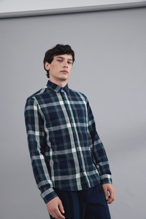 CASUAL FRIDAY - CFANTON LS Herringbone Checked Shirt - 20505290