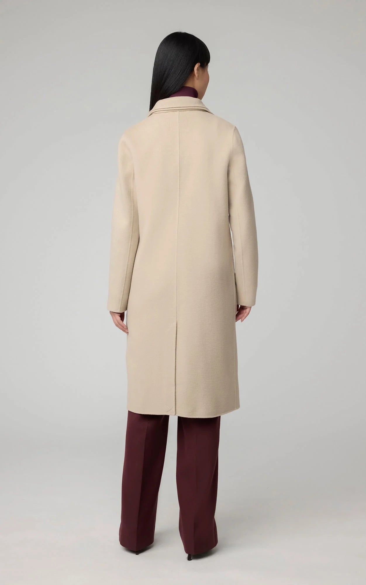 SOIA&KYO BENICIA - Straight-fit Double Face Wool Coat With Double Collar