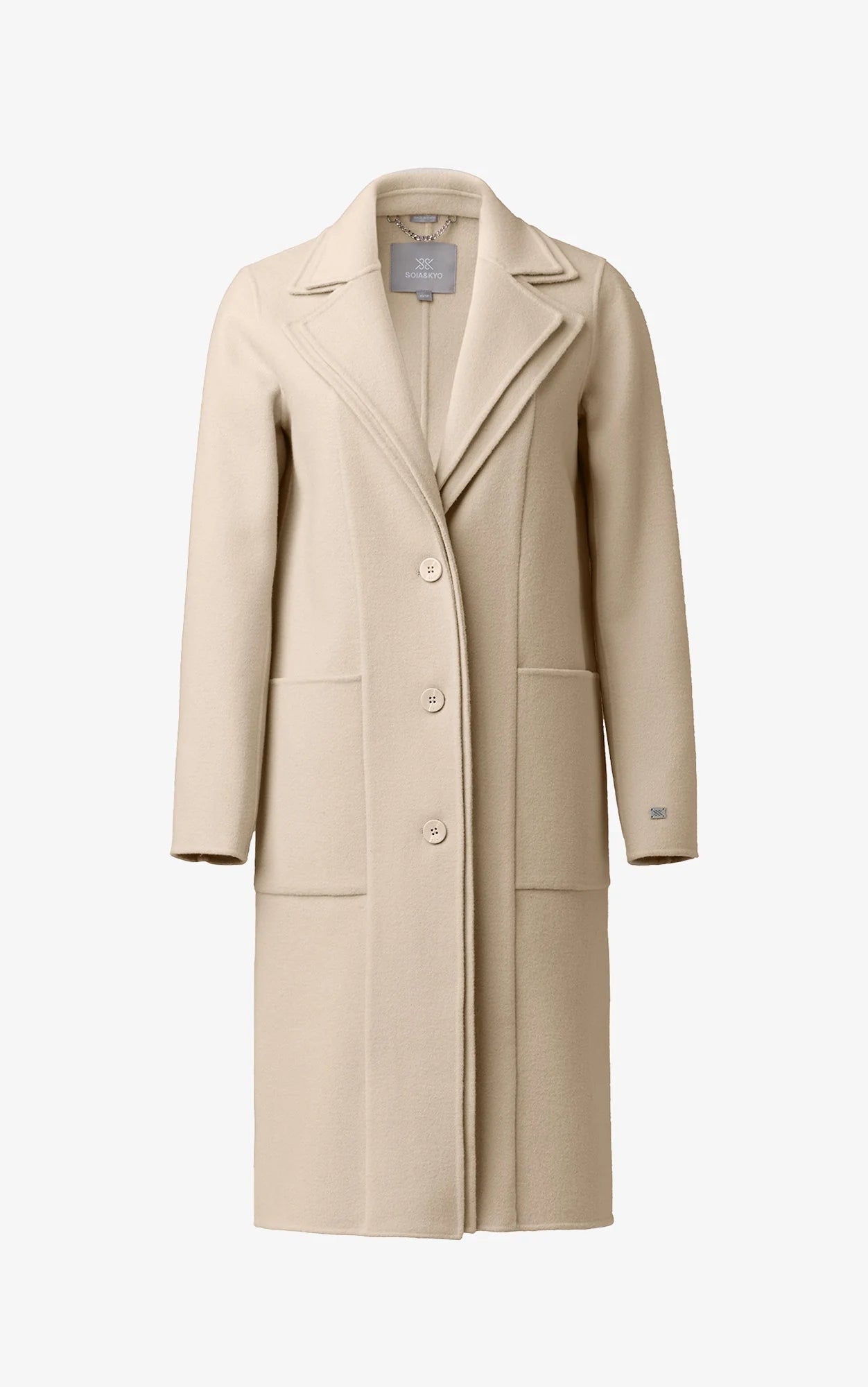 SOIA&KYO BENICIA - Straight-fit Double Face Wool Coat With Double Collar