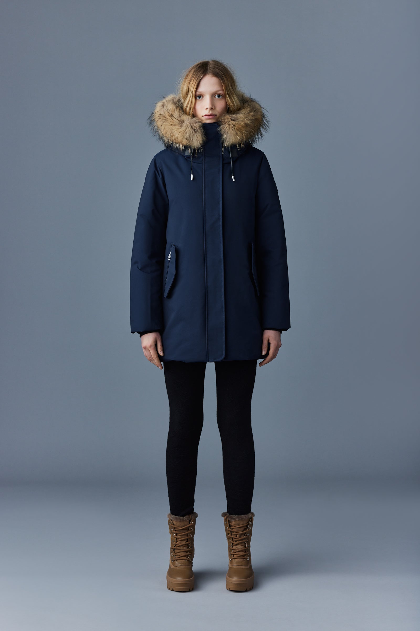 MACKAGE KINSLEE-F - Parka surdimensionnée en duvet 2 en 1 avec bavette et fourrure naturelle