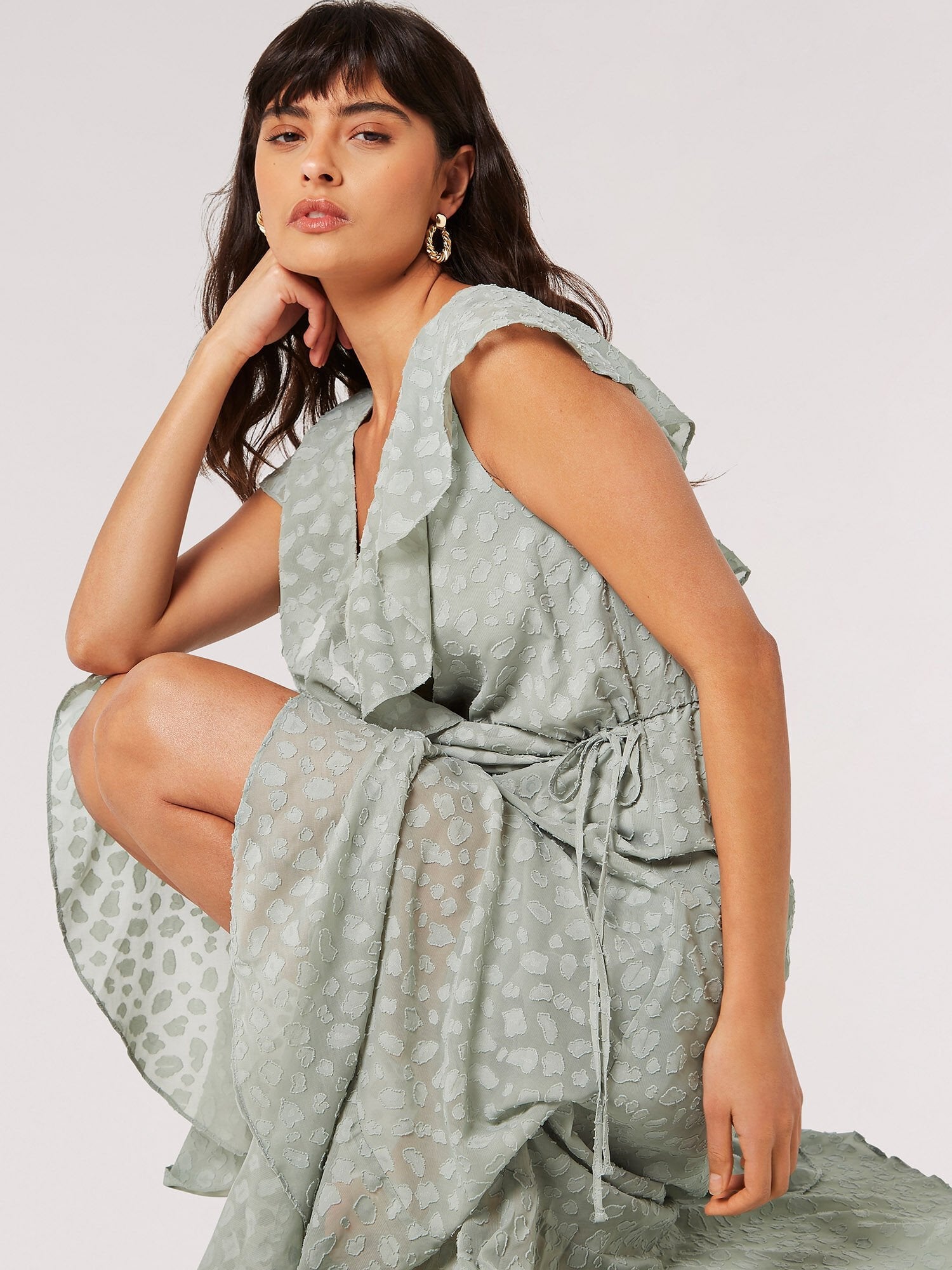 APRICOT - Clouds Ruffle Faux Wrap Dress - 824225 - Boutique Bubbles