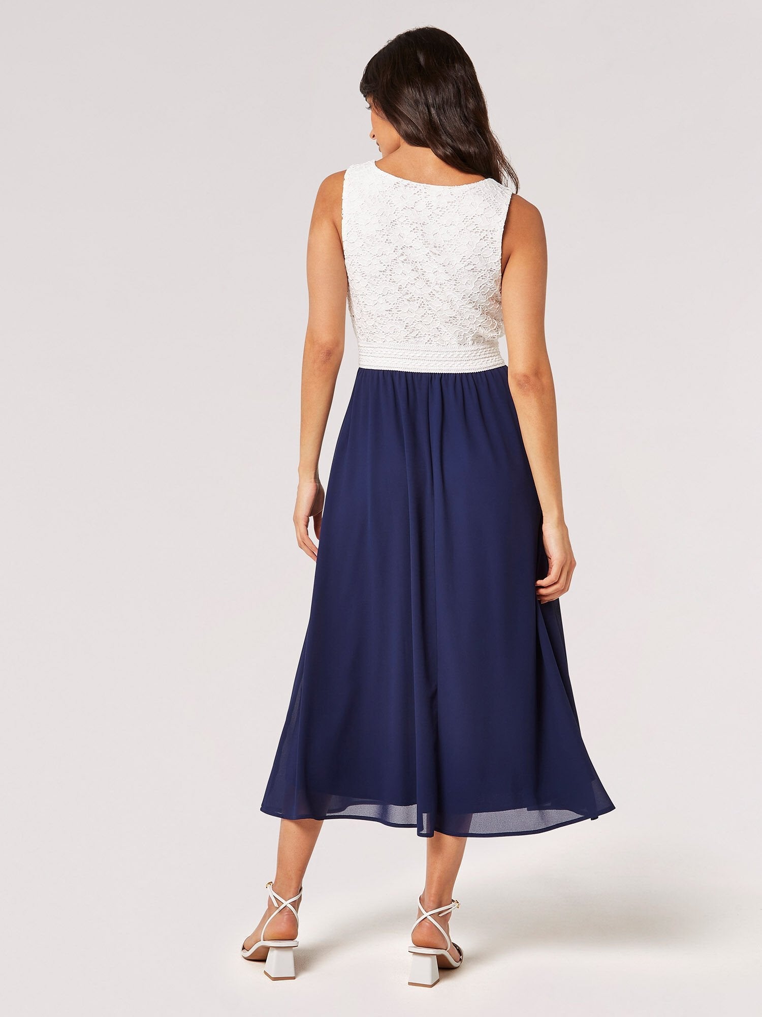 APRICOT - Lace And Chiffon Midi Dress - 841895 - Boutique Bubbles