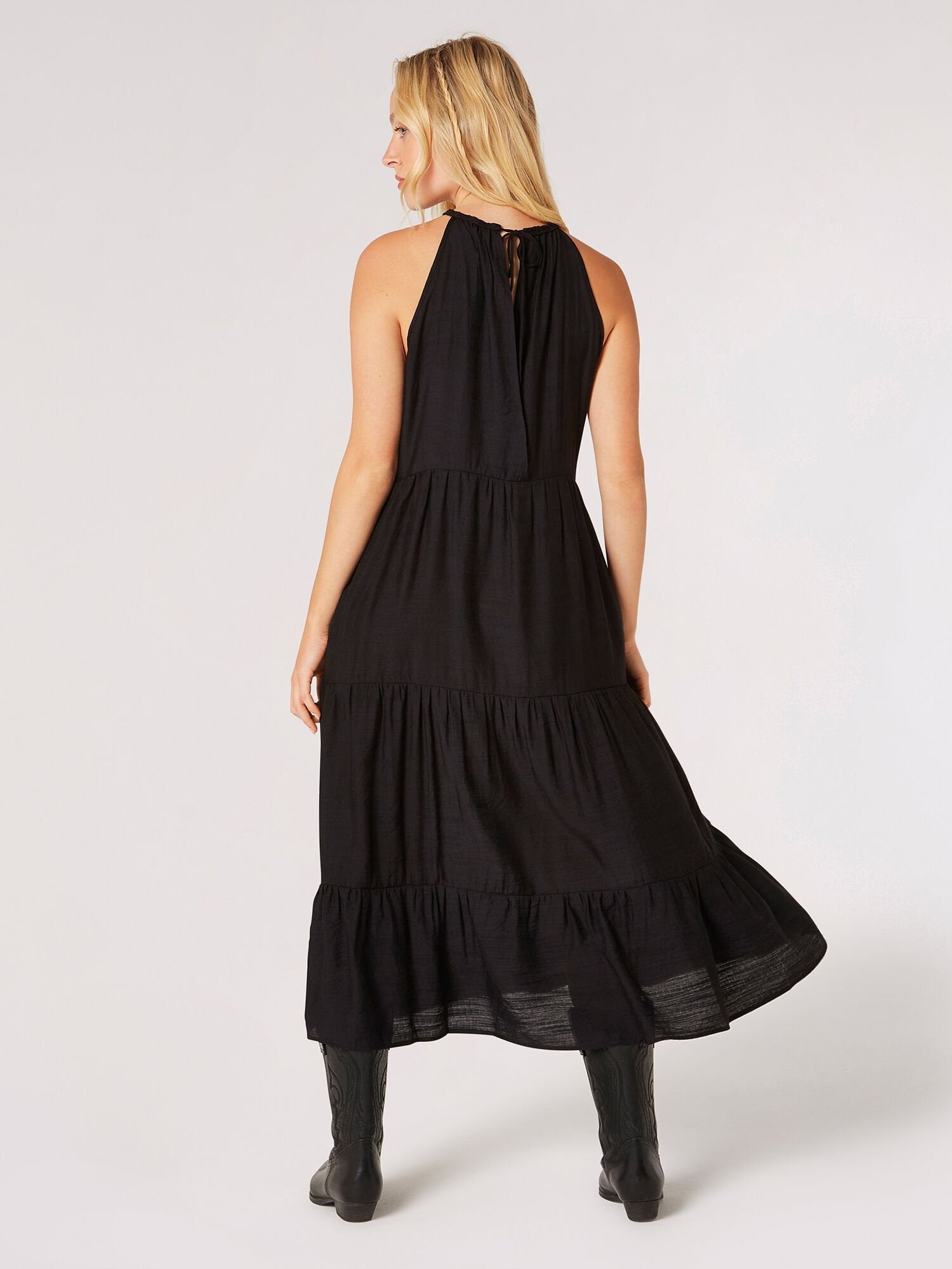 APRICOT - Lace Neck Shimmer Midi Dress - 841512 - Boutique Bubbles