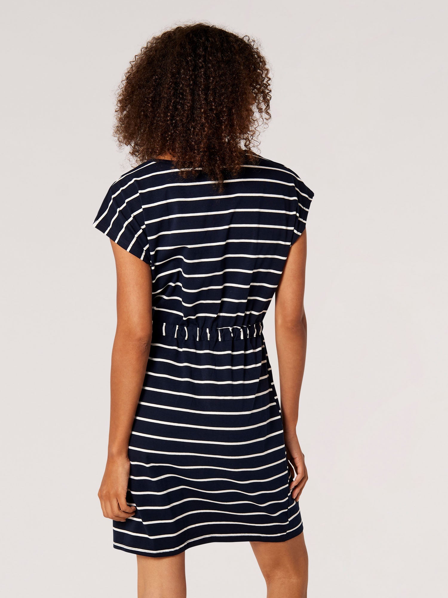 APRICOT - Nautical Stripe Tie Thru Dress - 836747 - Boutique Bubbles