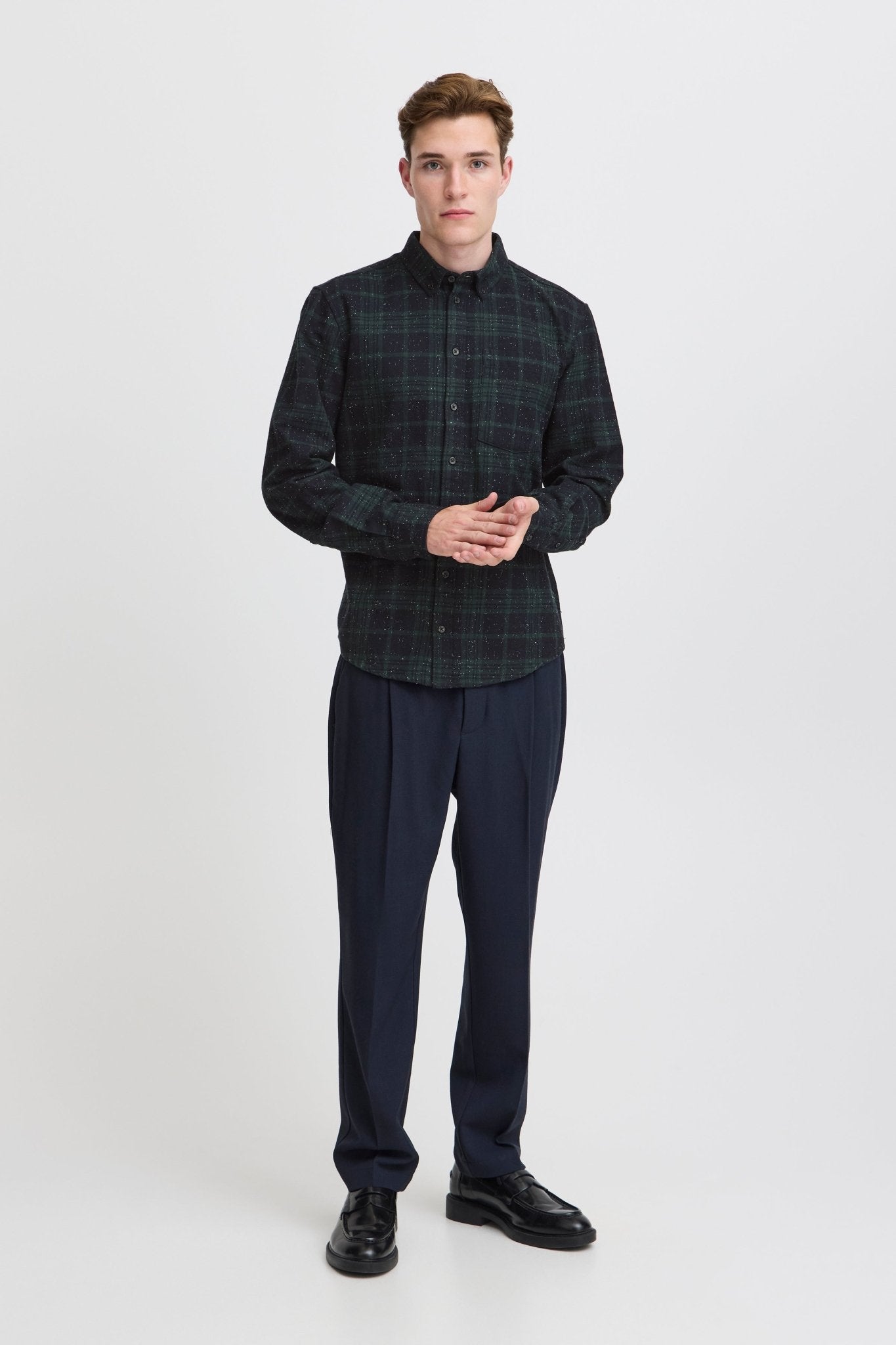 CASUAL FRIDAY - CFANTON LS Checked Nep Yarn Shirt - 20505291 - Boutique Bubbles