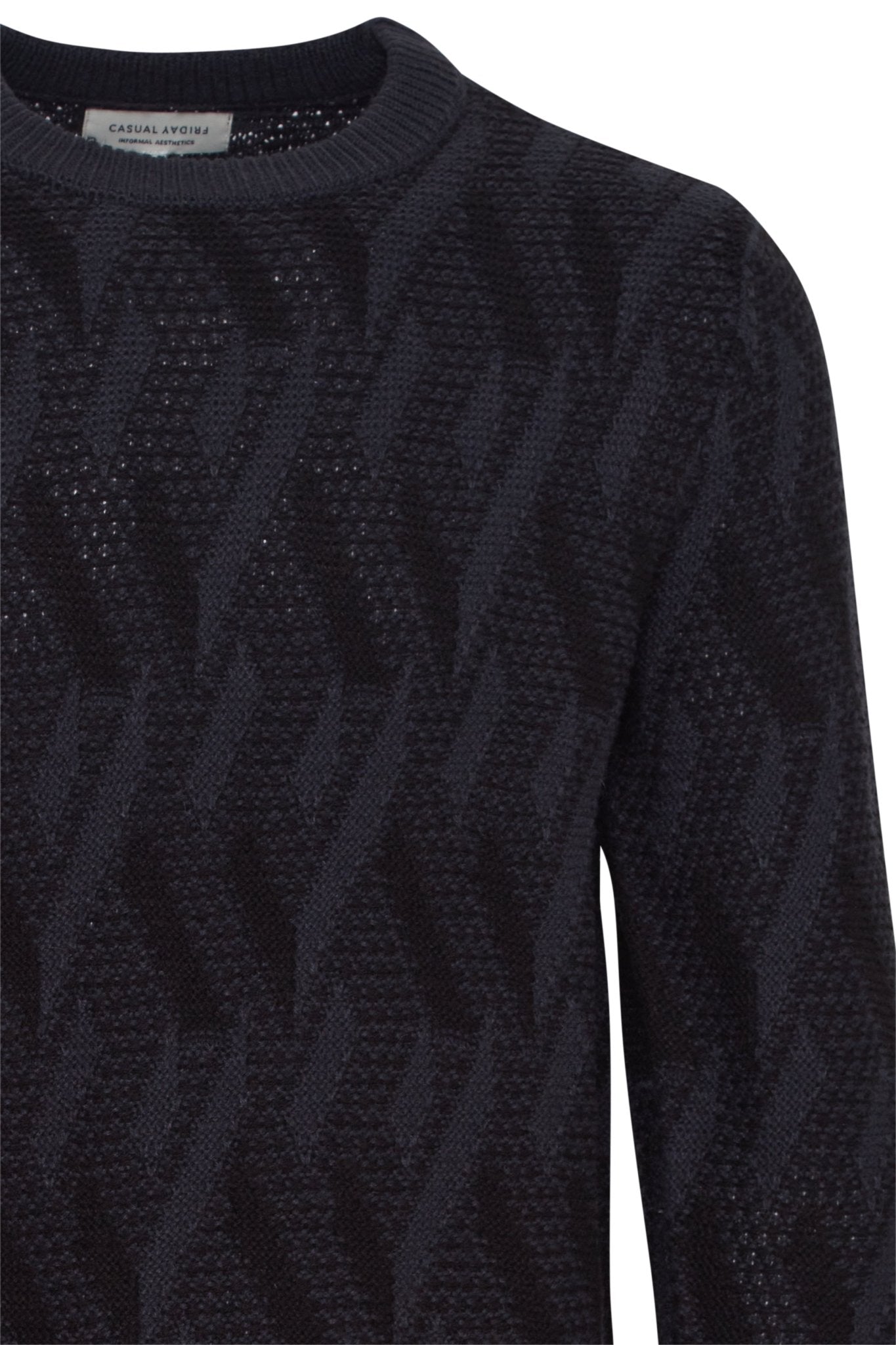 CASUAL FRIDAY - CFKARL jacquard crew neck knit - 20505195 - Boutique Bubbles