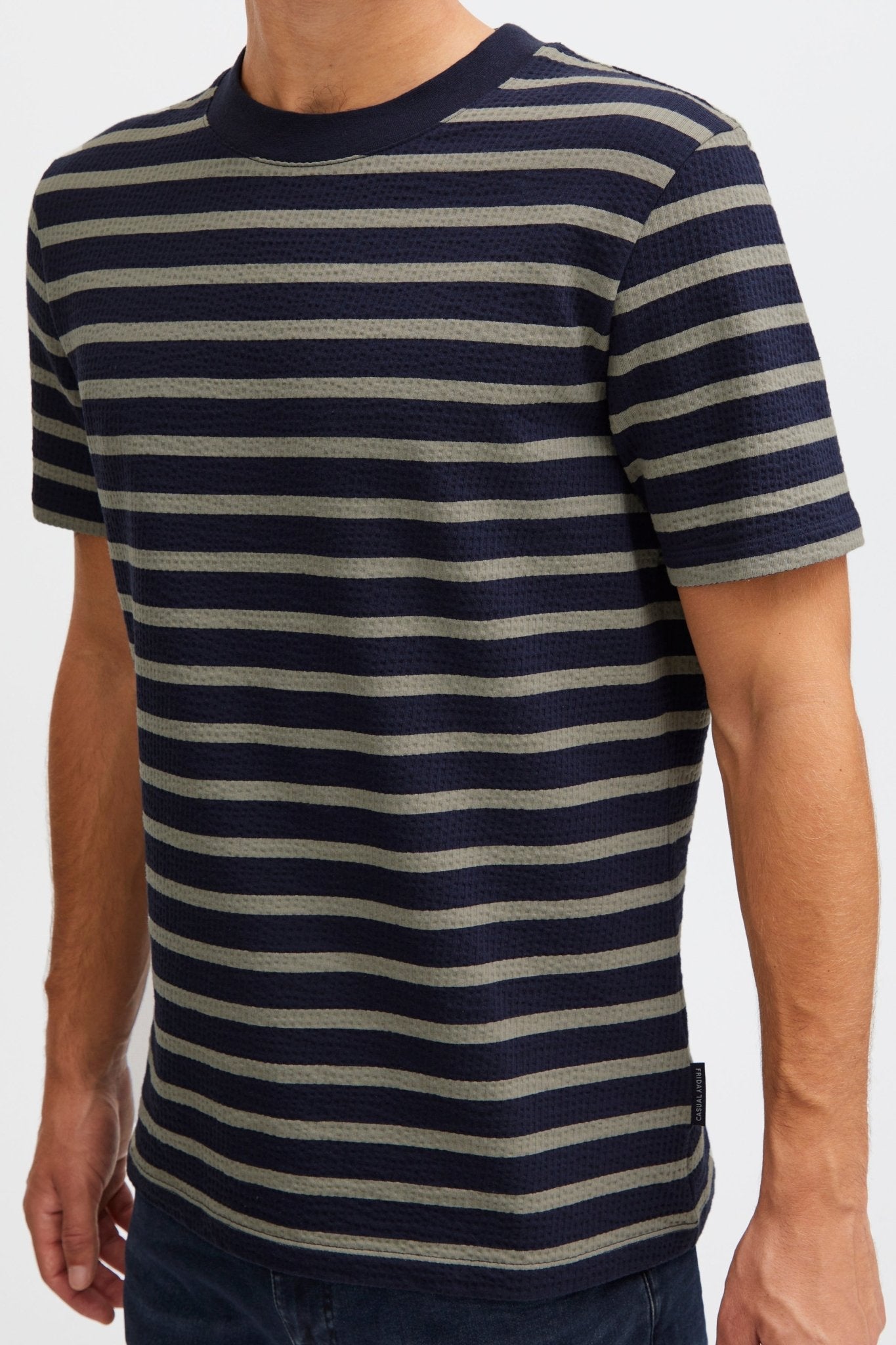 CASUAL FRIDAY - CFTHOR structured striped tee - 20505009 - Boutique Bubbles