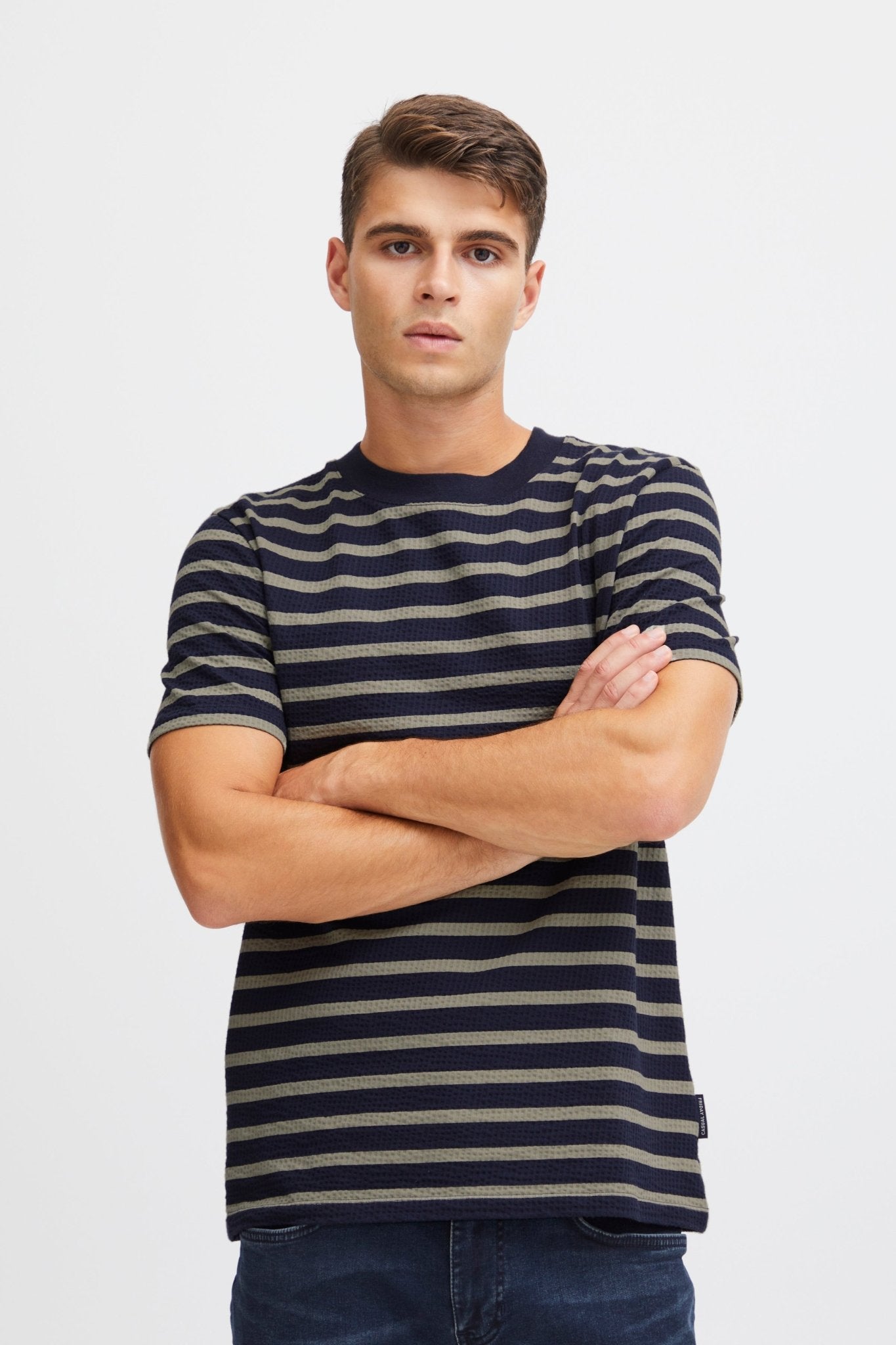 CASUAL FRIDAY - CFTHOR structured striped tee - 20505009 - Boutique Bubbles