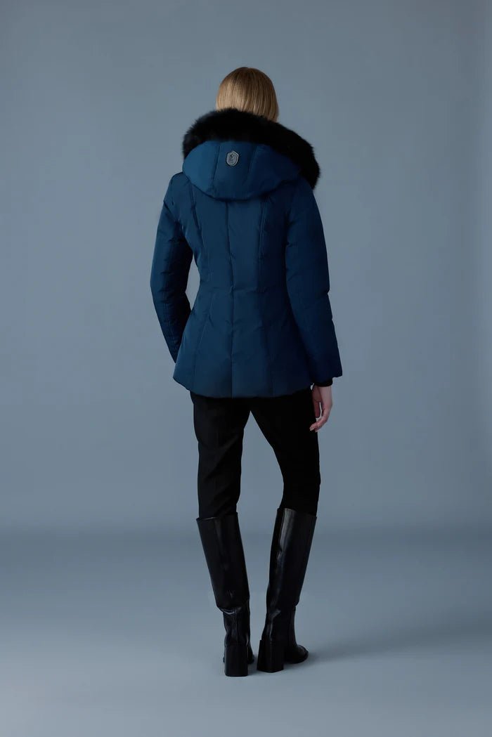 MACKAGE ADALI - BX - Down Coat With Blue Fox Fur Signature Mackage Collar - Boutique Bubbles