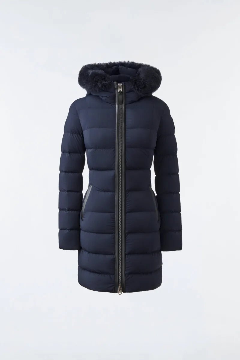 MACKAGE CALLA - SH - Light Down Coat With Black Shearling Collar - Boutique Bubbles