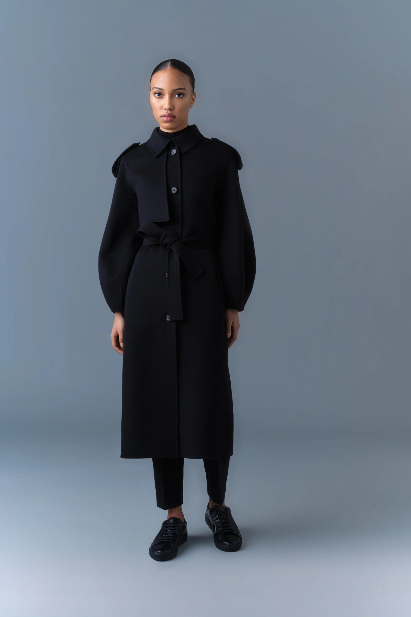 MACKAGE CEYLA - Double - Face Wool Coat with Sash Belt - Boutique Bubbles