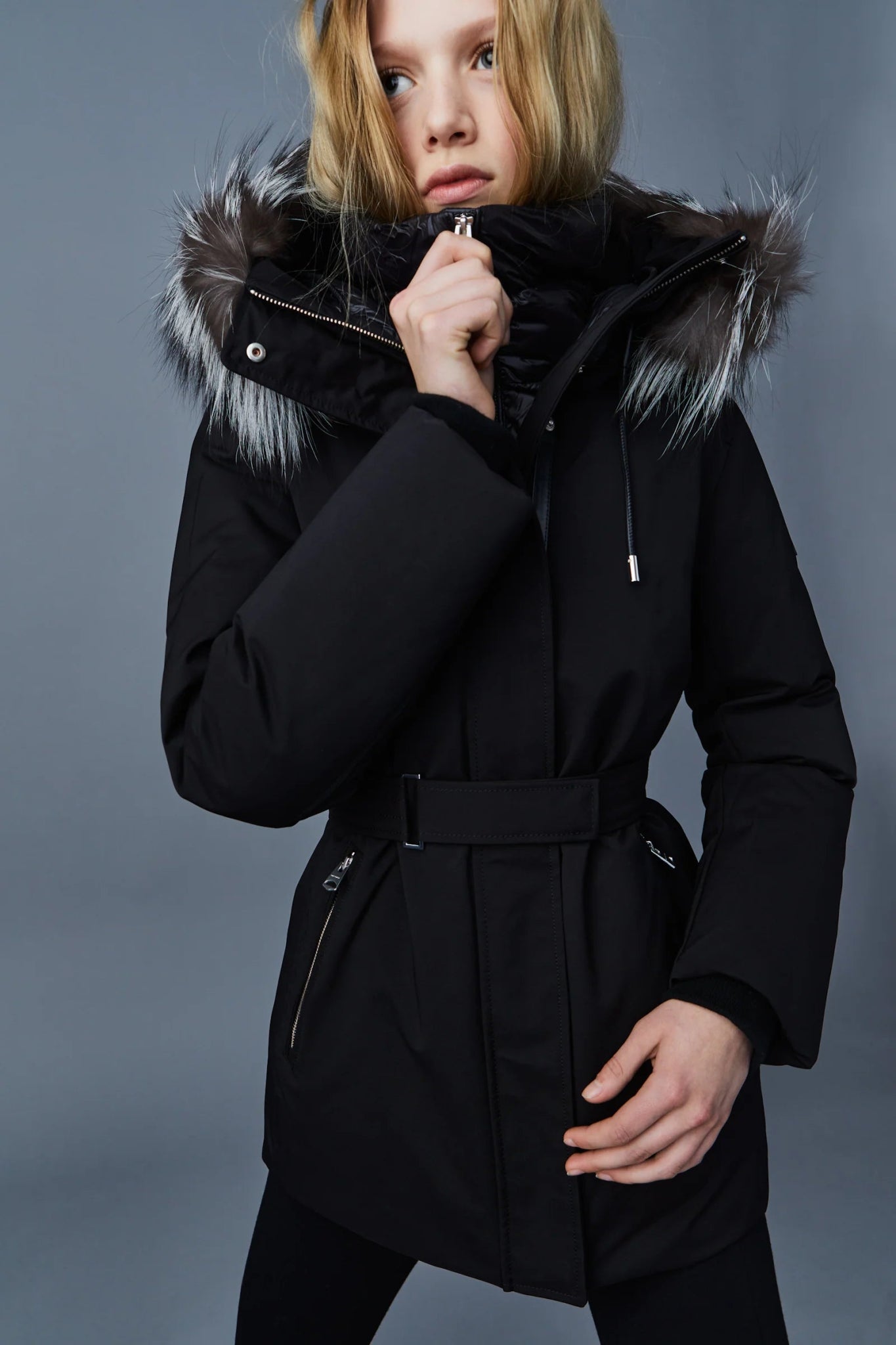 MACKAGE JENI - X - 2 - in - 1 down parka with removable bib and silver fox fur - Boutique Bubbles