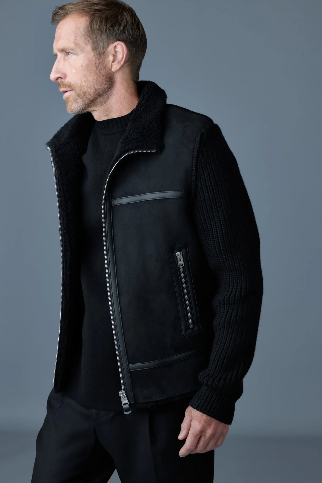 MACKAGE JONATHAN - Mixed - Media Shearling Jacket - Boutique Bubbles