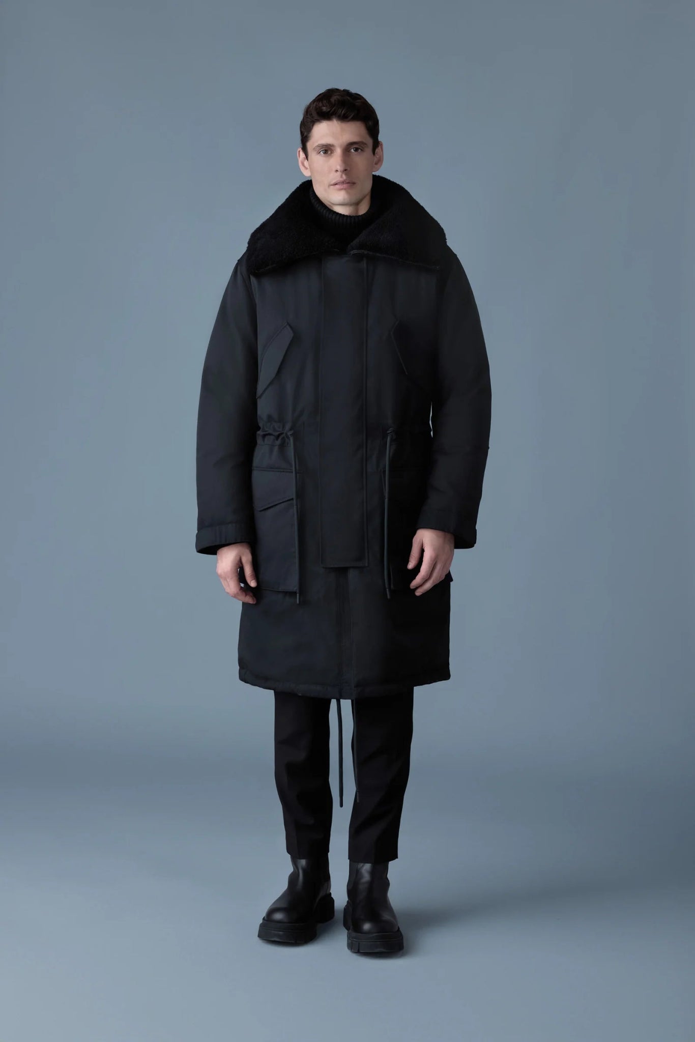 MACKAGE LEON - Shearling Collar Down Parka - Boutique Bubbles