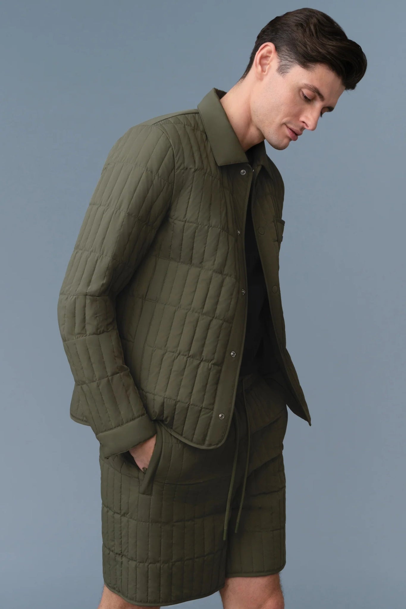 MACKAGE MATEO - Vertical Quilted Jacket With Spread Collar - Boutique Bubbles