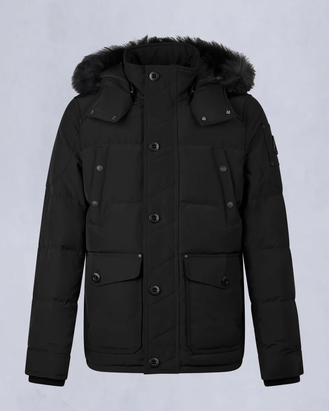 MOOSE KNUCKLES - ONYX ROUND ISLAND SHEARLING DOWN JACKET - M33MJ122S - Boutique Bubbles