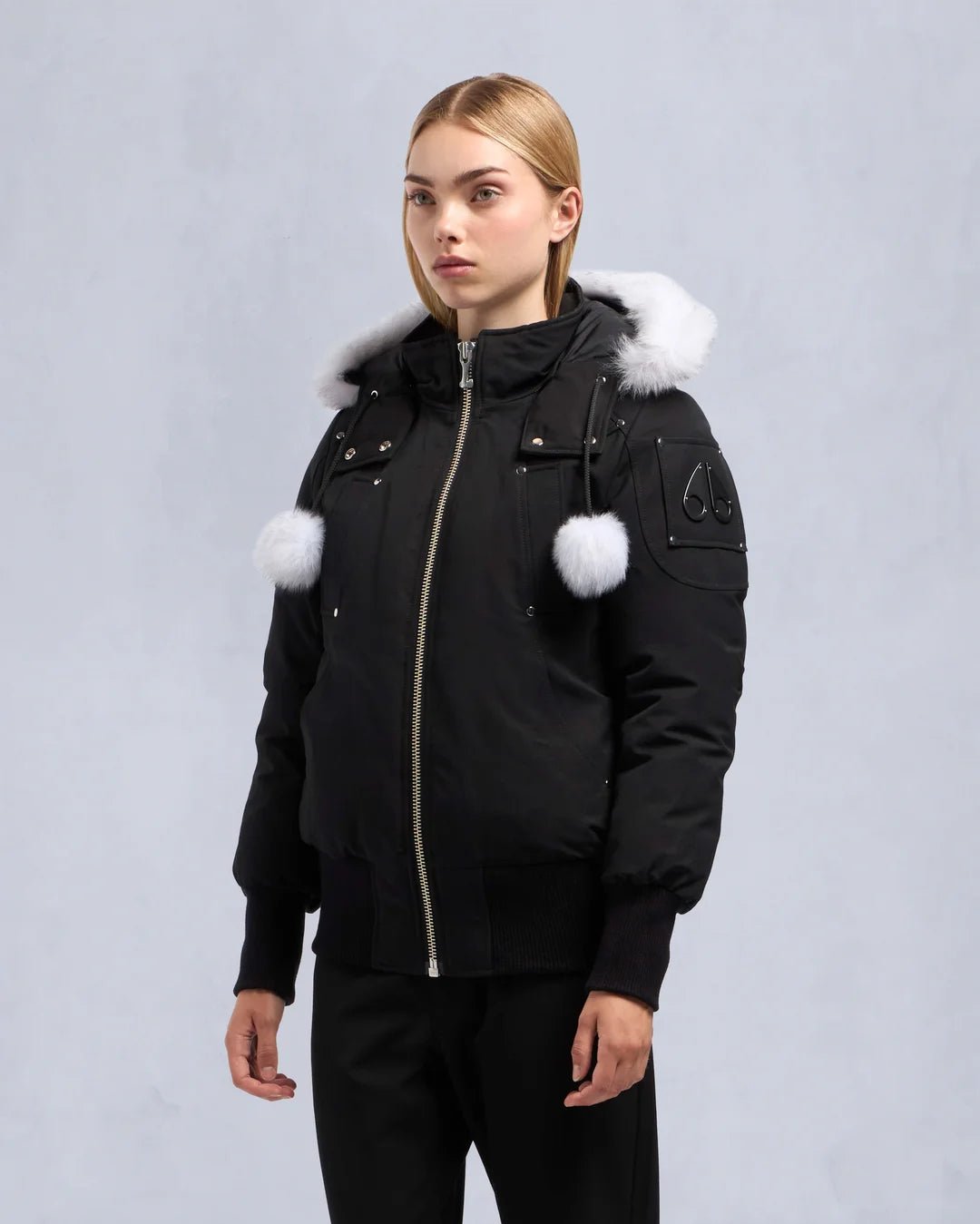 MOOSE KNUCKLES - ORIGINAL DEBBIE BOMBER SHEARLING (pompom) - M32LB002S - Boutique Bubbles