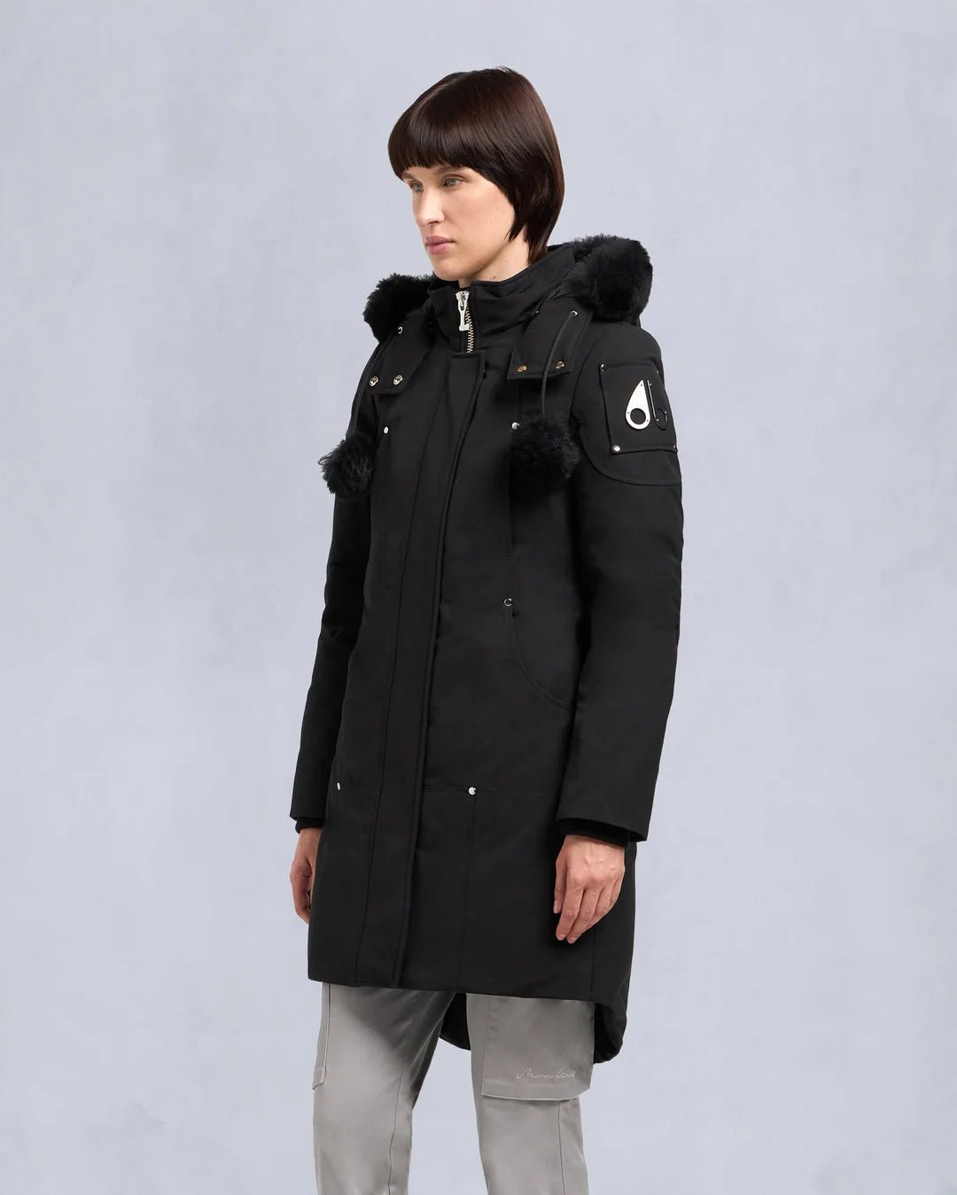 MOOSE KNUCKLES - ORIGINAL SHEARLING STIRLING PARKA WOMENS (pompom) - M32LP203S - Boutique Bubbles