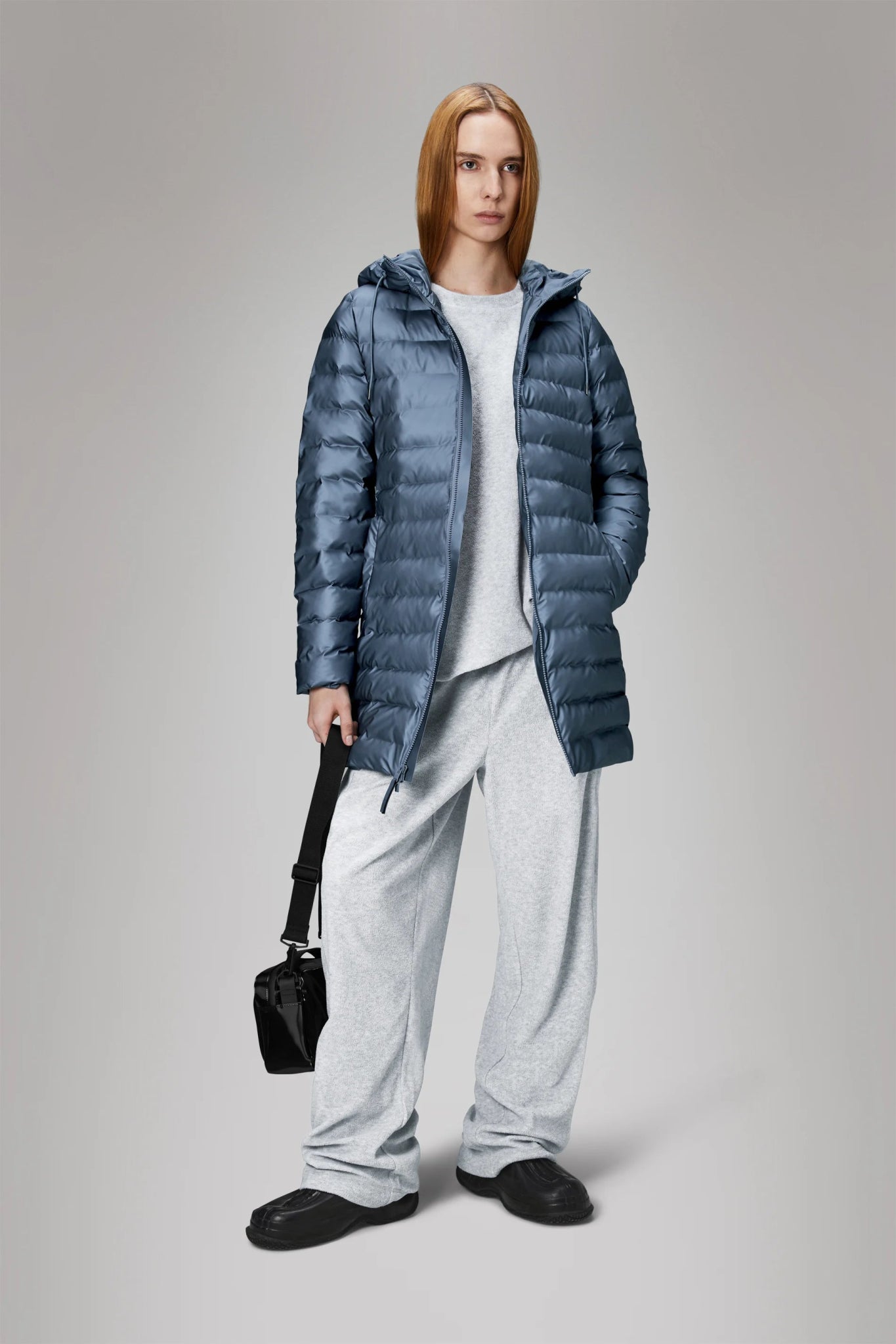 RAINS LOHJA Long Puffer Curve Jacket W3T3 - Boutique Bubbles