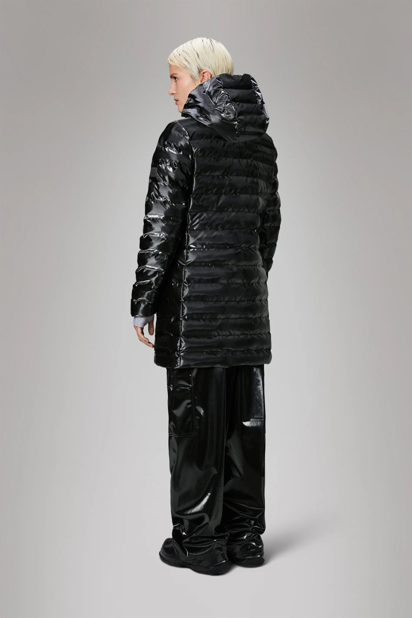 RAINS LOHJA Long Puffer Curve Jacket W3T3 - Boutique Bubbles