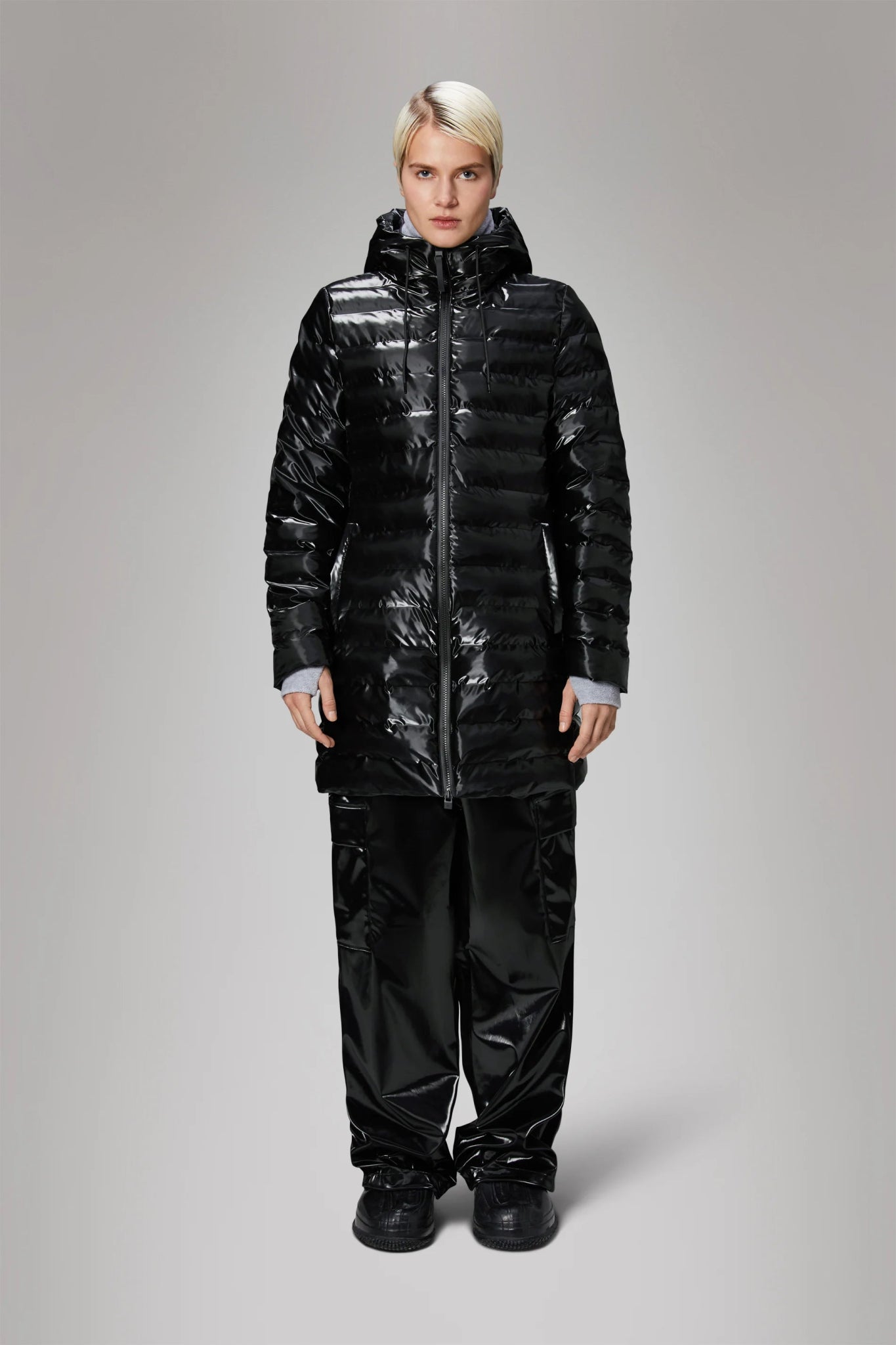 RAINS LOHJA Long Puffer Curve Jacket W3T3 - Boutique Bubbles