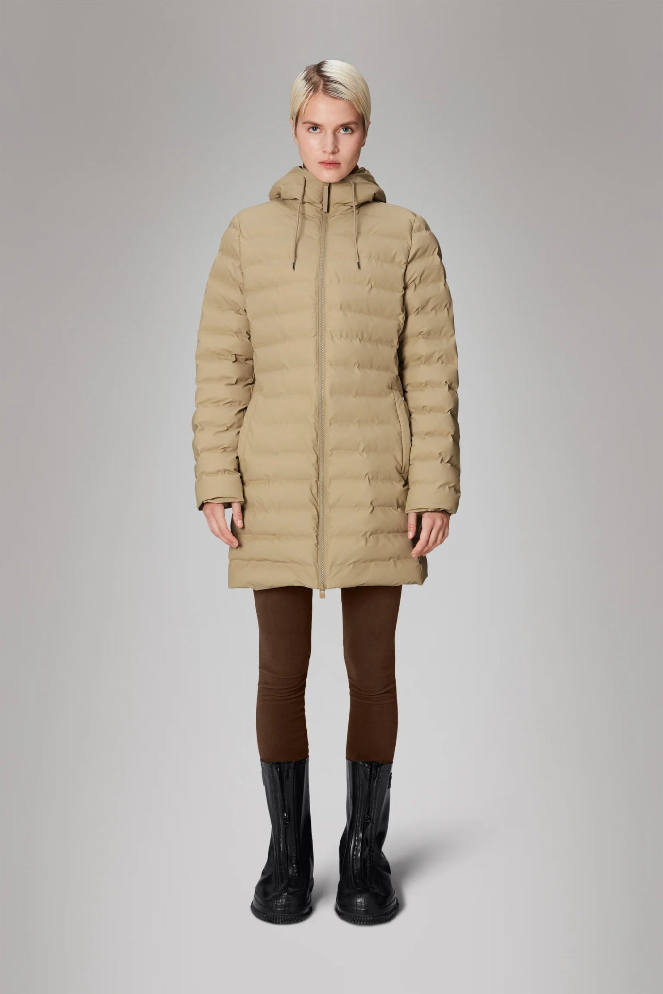 RAINS LOHJA Long Puffer Curve Jacket W3T3 - Boutique Bubbles