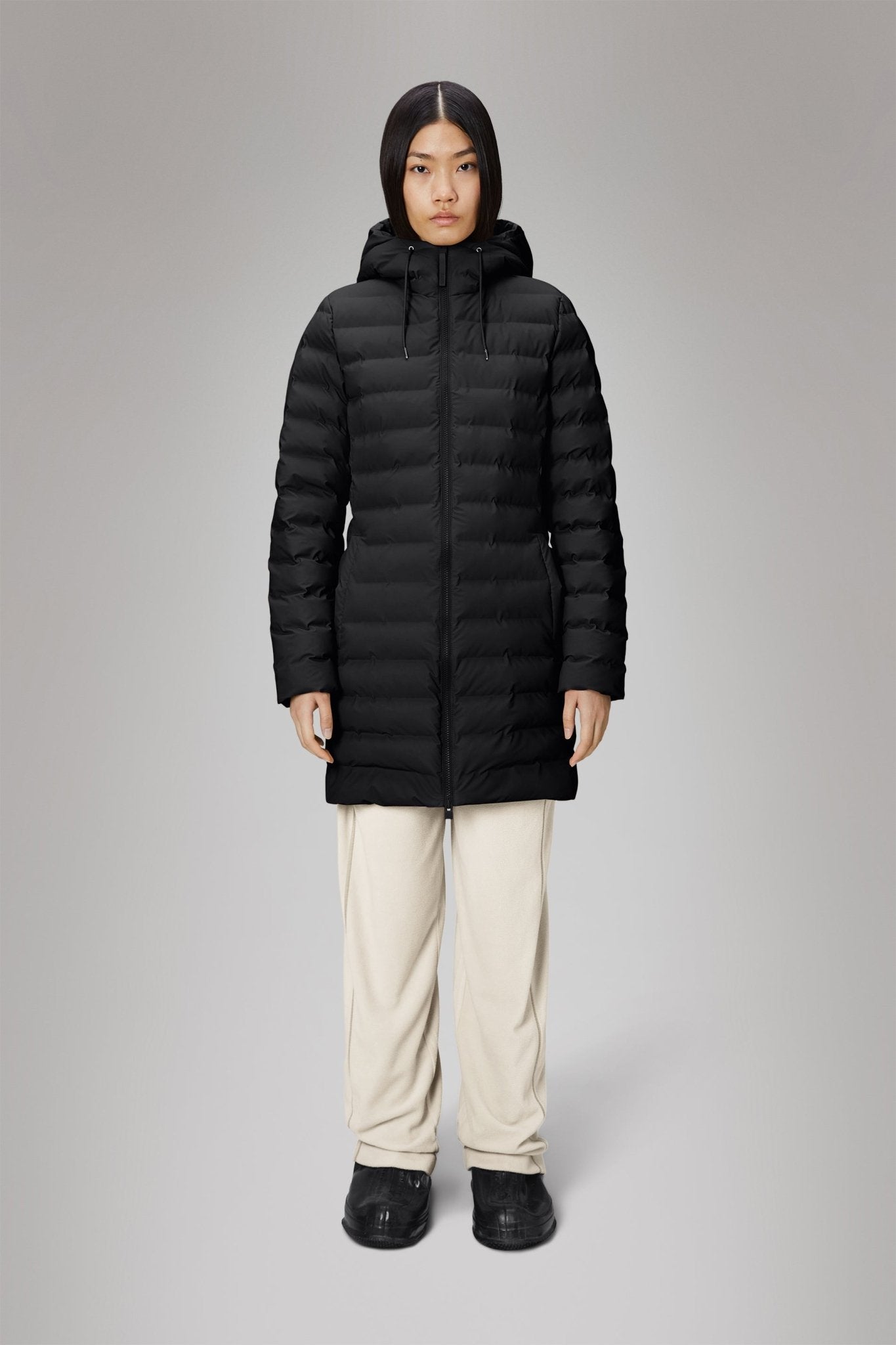 RAINS LOHJA Long Puffer Curve Jacket W3T3 - Boutique Bubbles