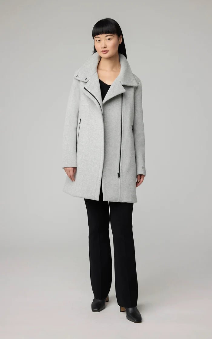 SOIA&KYO ABBI - Straight - Fit Mixed Media Wool Coat With Removable Bib - Boutique Bubbles