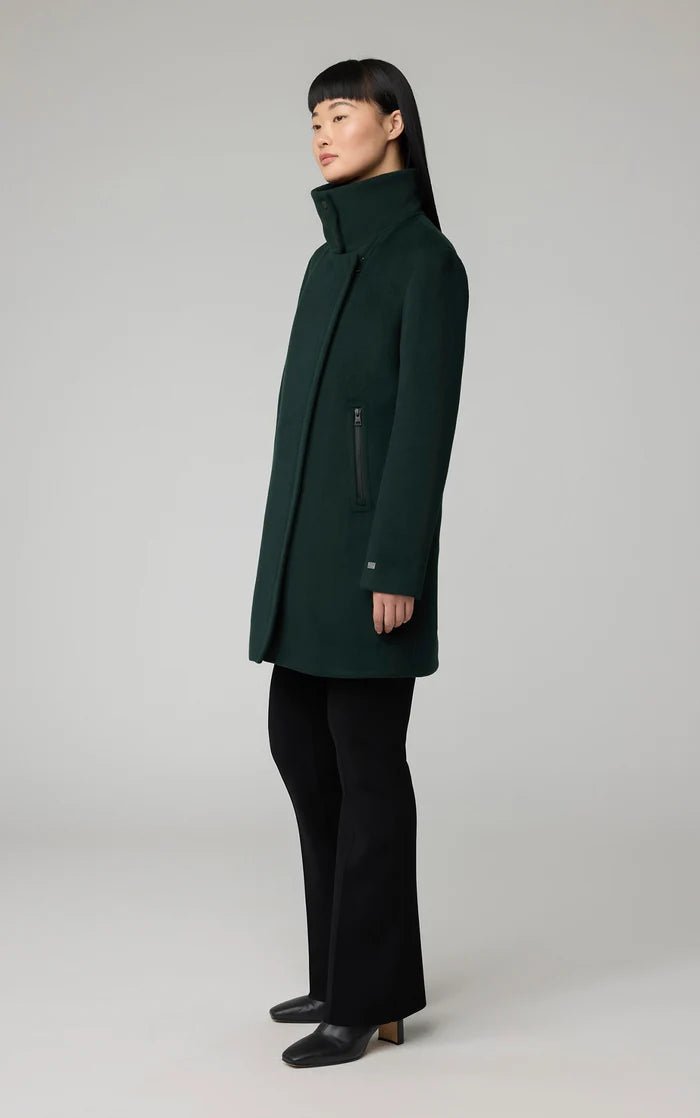 SOIA&KYO ABBI - Straight - Fit Mixed Media Wool Coat With Removable Bib - Boutique Bubbles