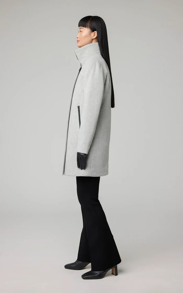 SOIA&KYO ABBI - Straight - Fit Mixed Media Wool Coat With Removable Bib - Boutique Bubbles