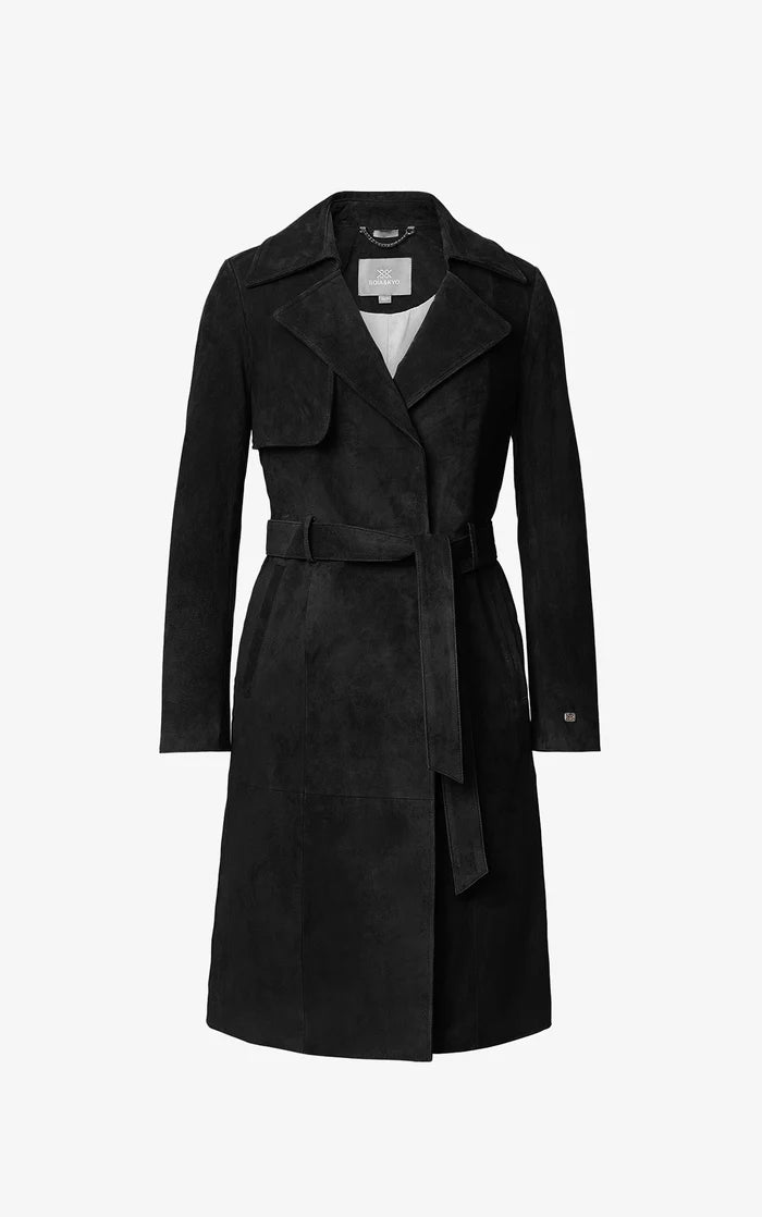 SOIA&KYO ALEXIS - N - Slim - Fit Suede Trench Coat - Boutique Bubbles