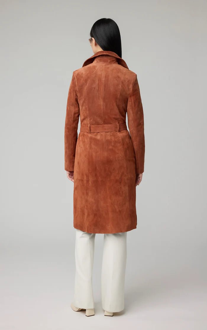 SOIA&KYO ALEXIS - N - Slim - Fit Suede Trench Coat - Boutique Bubbles