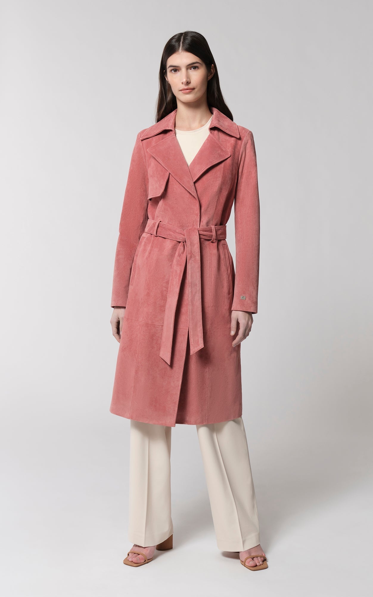 SOIA&KYO ALEXIS - N - Slim - Fit Suede Trench Coat - Boutique Bubbles