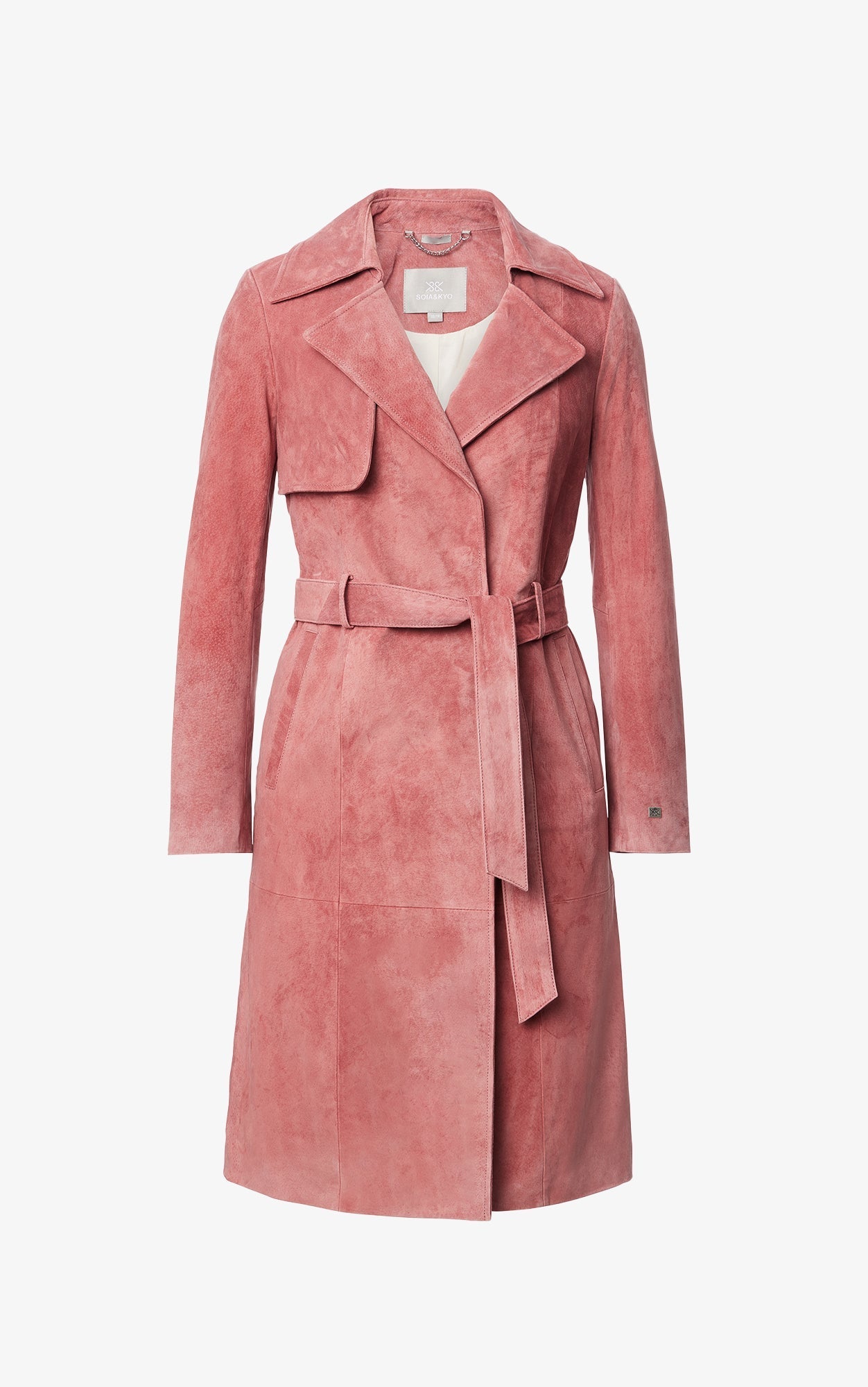 SOIA&KYO ALEXIS - N - Slim - Fit Suede Trench Coat - Boutique Bubbles