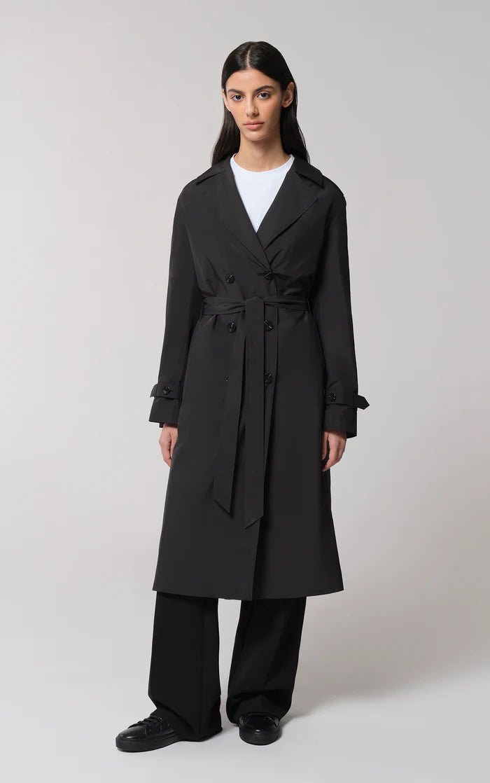 SOIA&KYO BLAIRE - Semi-Fitted Double-Breasted Trench With Shoulder Tabs - Boutique Bubbles