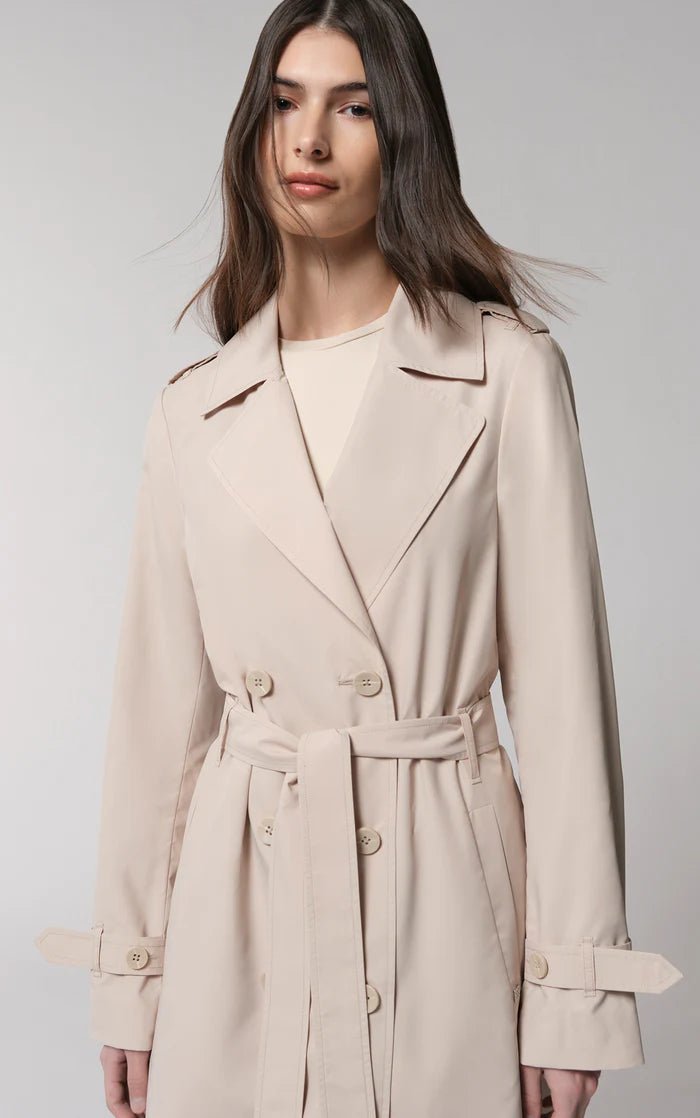 SOIA&KYO BLAIRE - Semi-Fitted Double-Breasted Trench With Shoulder Tabs - Boutique Bubbles