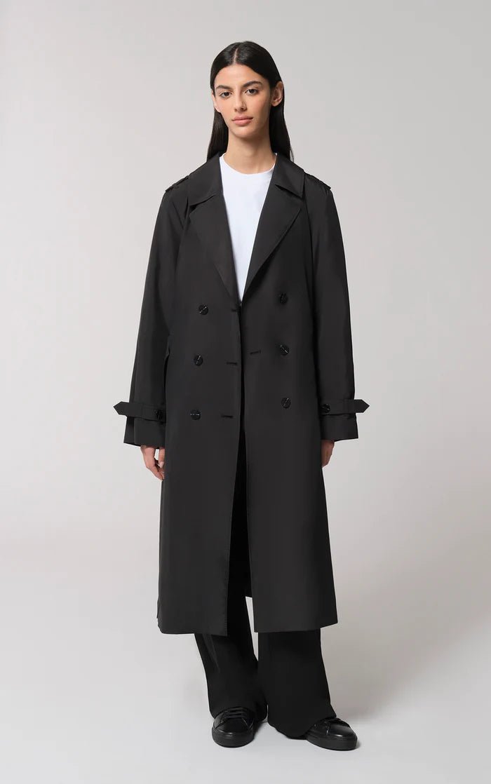 SOIA&KYO BLAIRE - Semi-Fitted Double-Breasted Trench With Shoulder Tabs - Boutique Bubbles