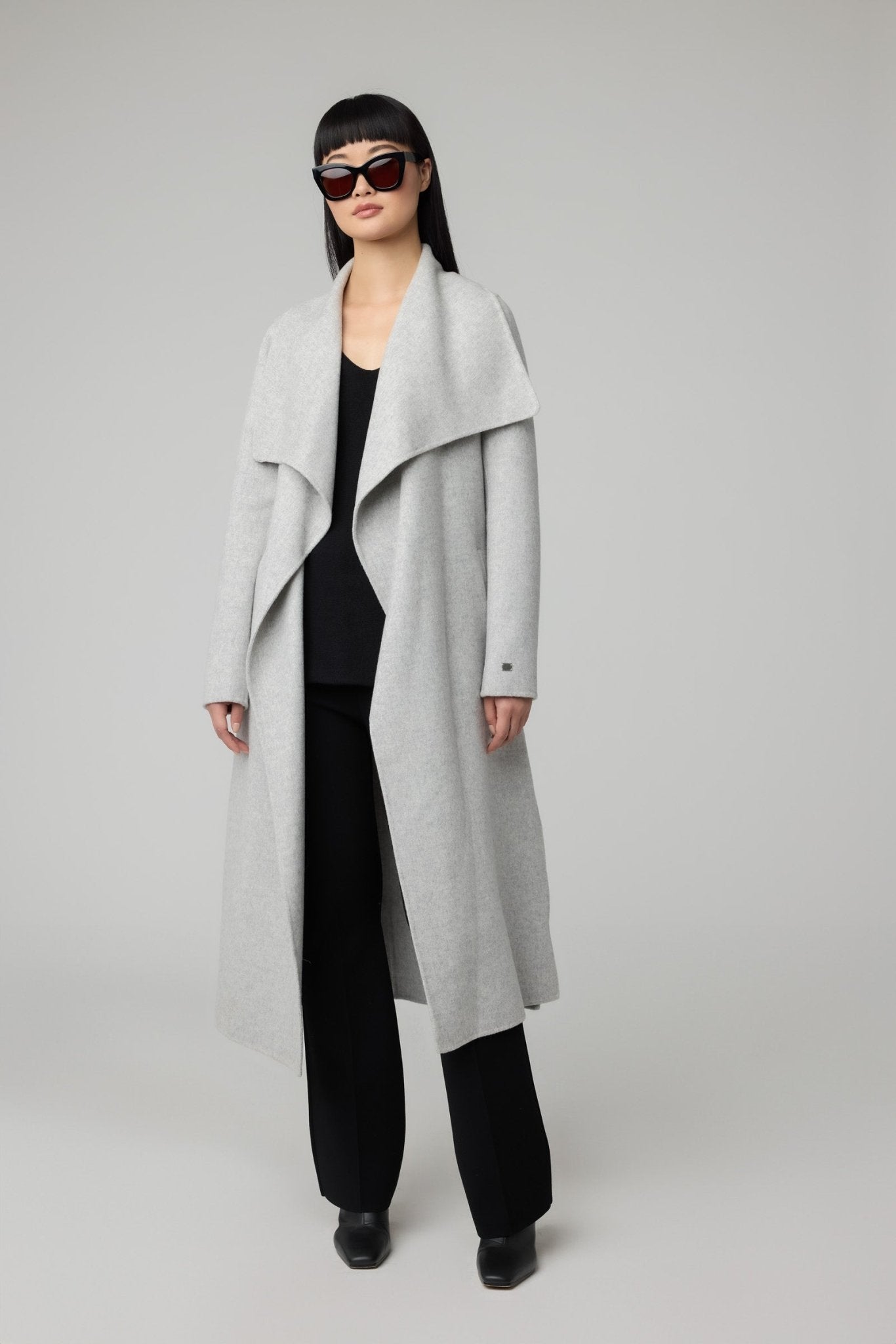 SOIA&KYO BRITTA - Straight - Fit Double Face Wool Coat With Belt - Boutique Bubbles