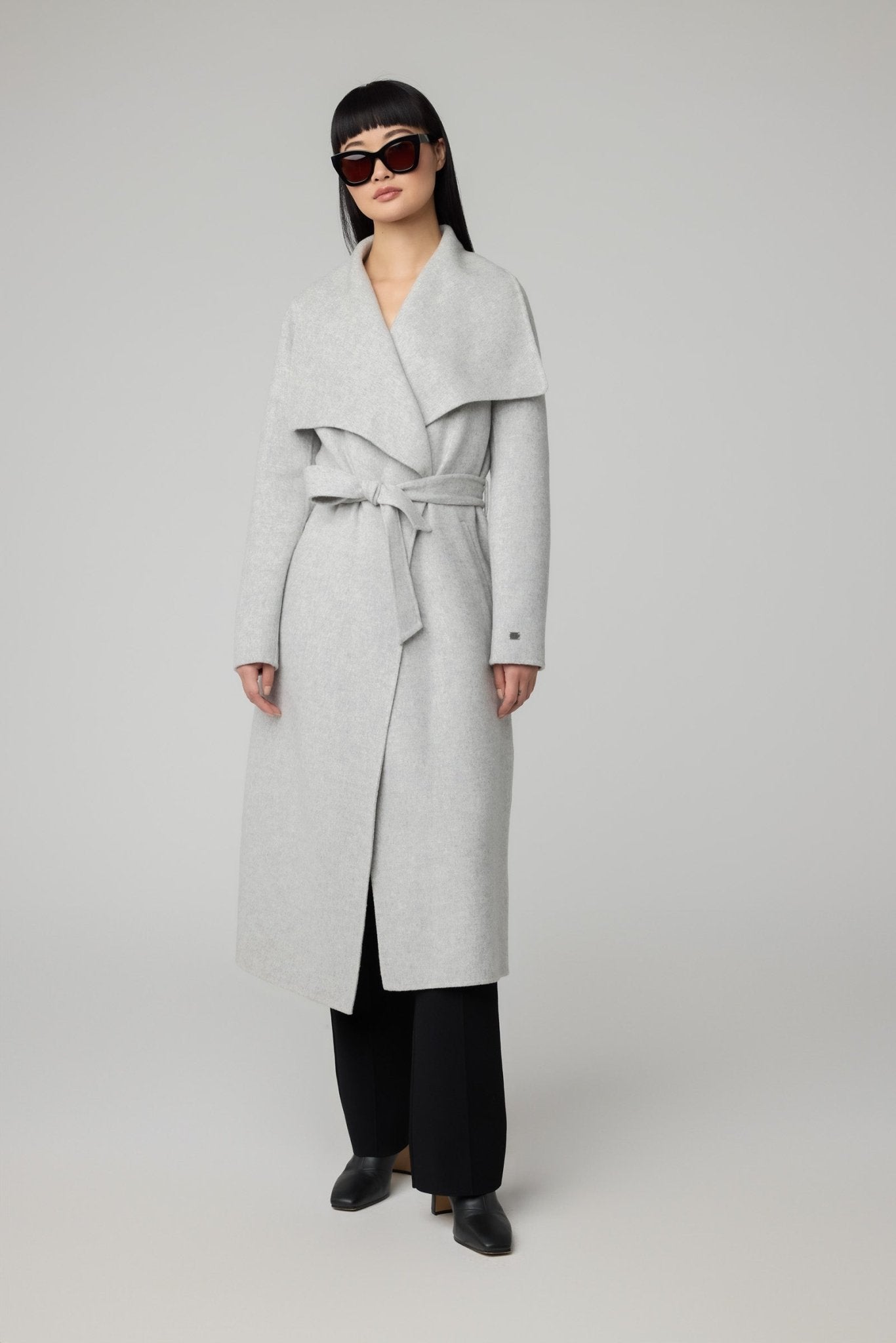 SOIA&KYO BRITTA - Straight - Fit Double Face Wool Coat With Belt - Boutique Bubbles