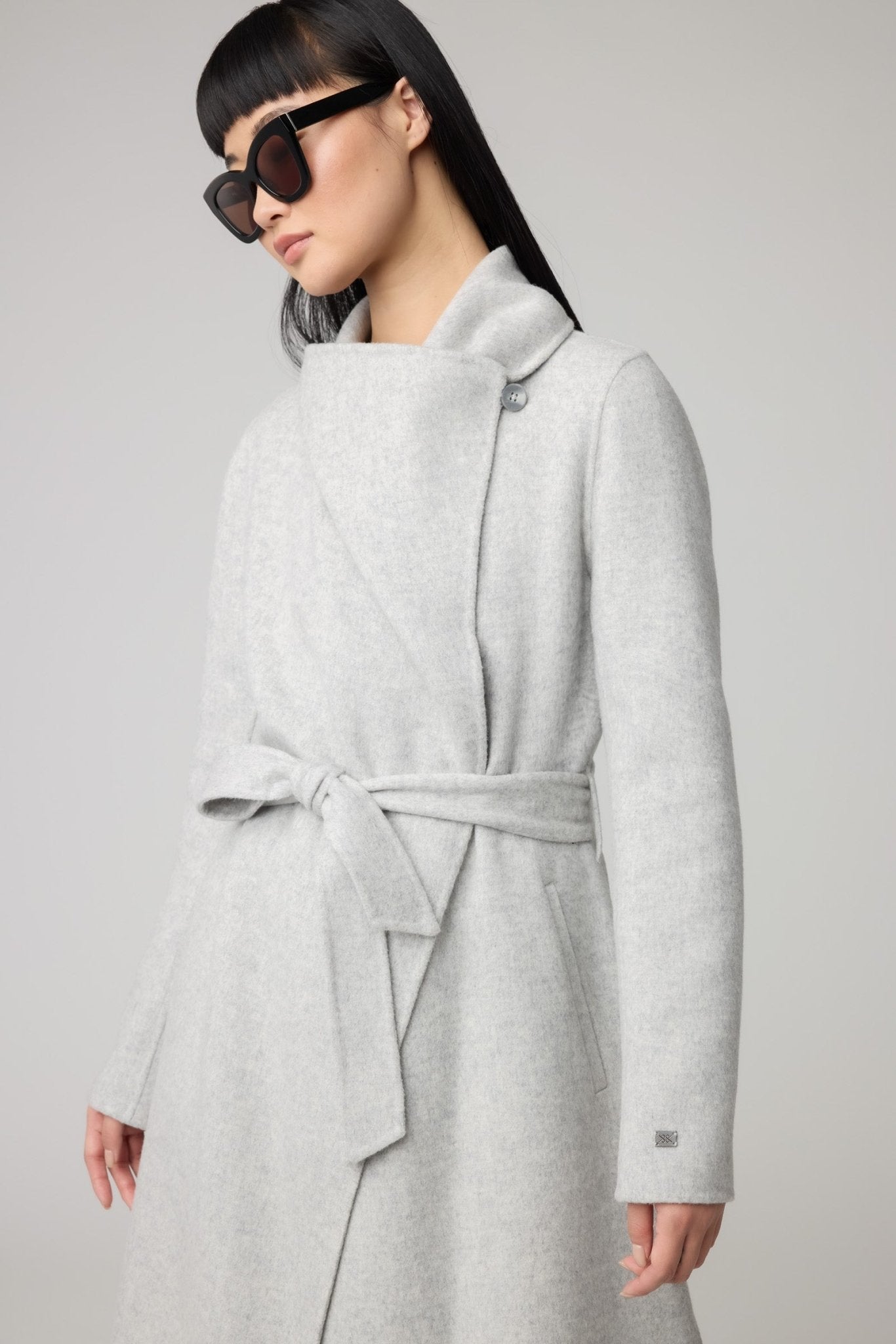 SOIA&KYO BRITTA - Straight - Fit Double Face Wool Coat With Belt - Boutique Bubbles