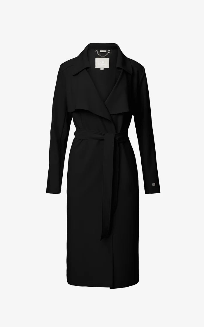 SOIA&KYO DIMITRA - Relaxed-Fit Belted Trench With Shirt Collar - Boutique Bubbles