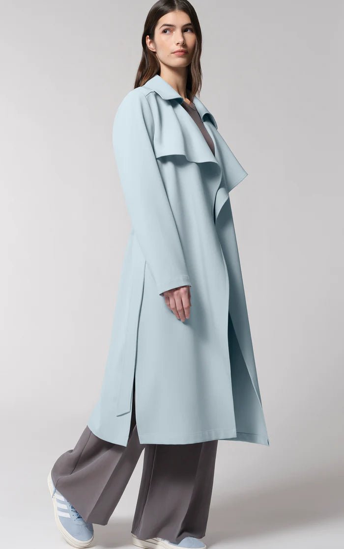 SOIA&KYO DIMITRA - Relaxed-Fit Belted Trench With Shirt Collar - Boutique Bubbles