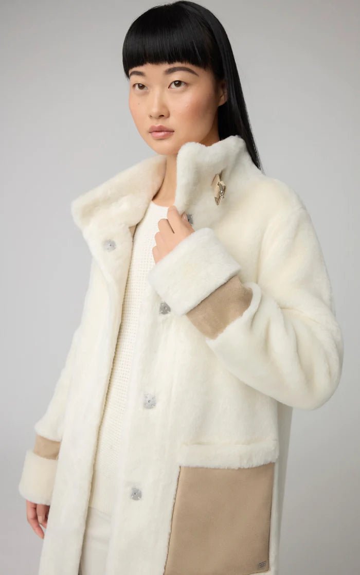 SOIA&KYO FIALA - Straight - Fit Luxe Faux Sherpa Coat - Boutique Bubbles