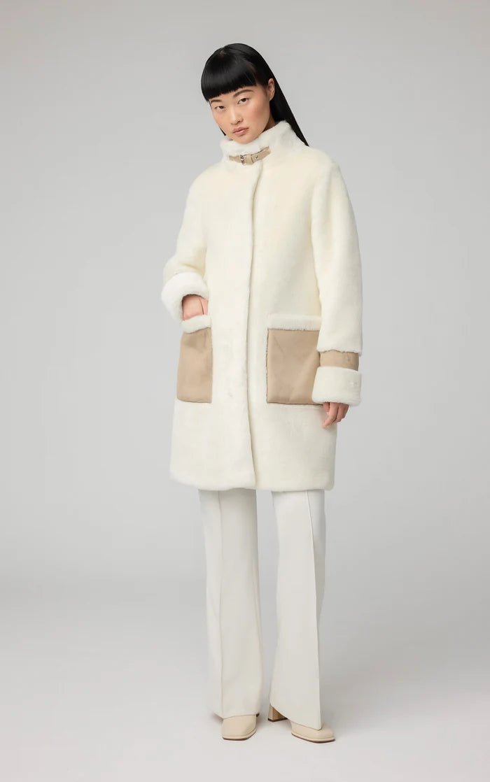 SOIA&KYO FIALA - Straight - Fit Luxe Faux Sherpa Coat - Boutique Bubbles