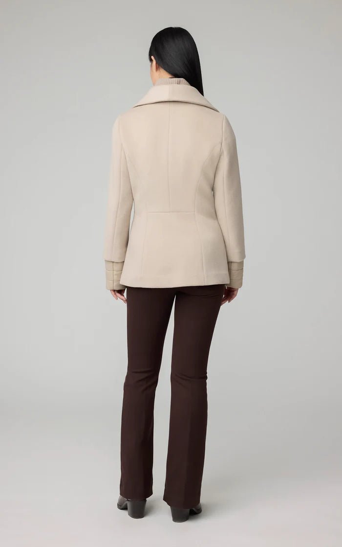 SOIA&KYO FRIEDA - Slim - Fit Mixed Media Wool Coat With Removable Bib - Boutique Bubbles