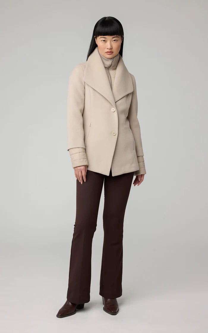 SOIA&KYO FRIEDA - Slim - Fit Mixed Media Wool Coat With Removable Bib - Boutique Bubbles