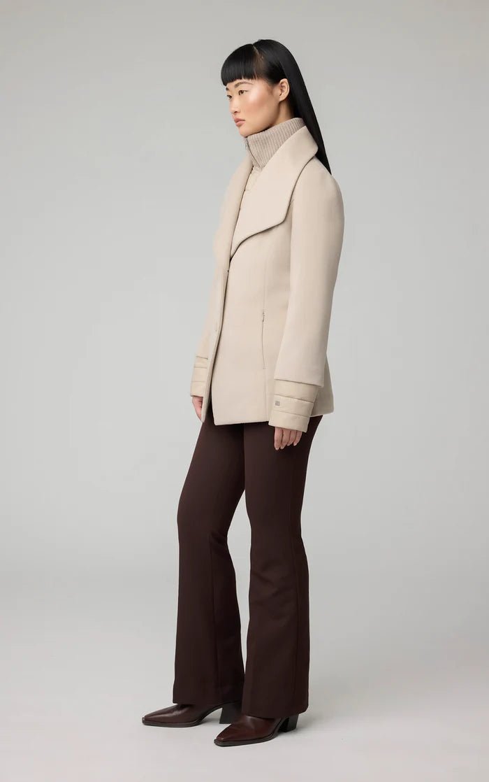 SOIA&KYO FRIEDA - Slim - Fit Mixed Media Wool Coat With Removable Bib - Boutique Bubbles