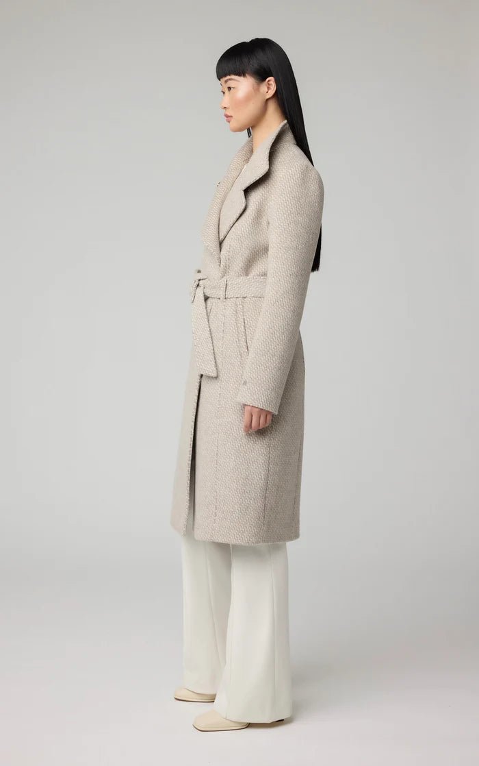 SOIA&KYO GENIE - Semi - Fitted Novelty Wool Coat With Belt - Boutique Bubbles