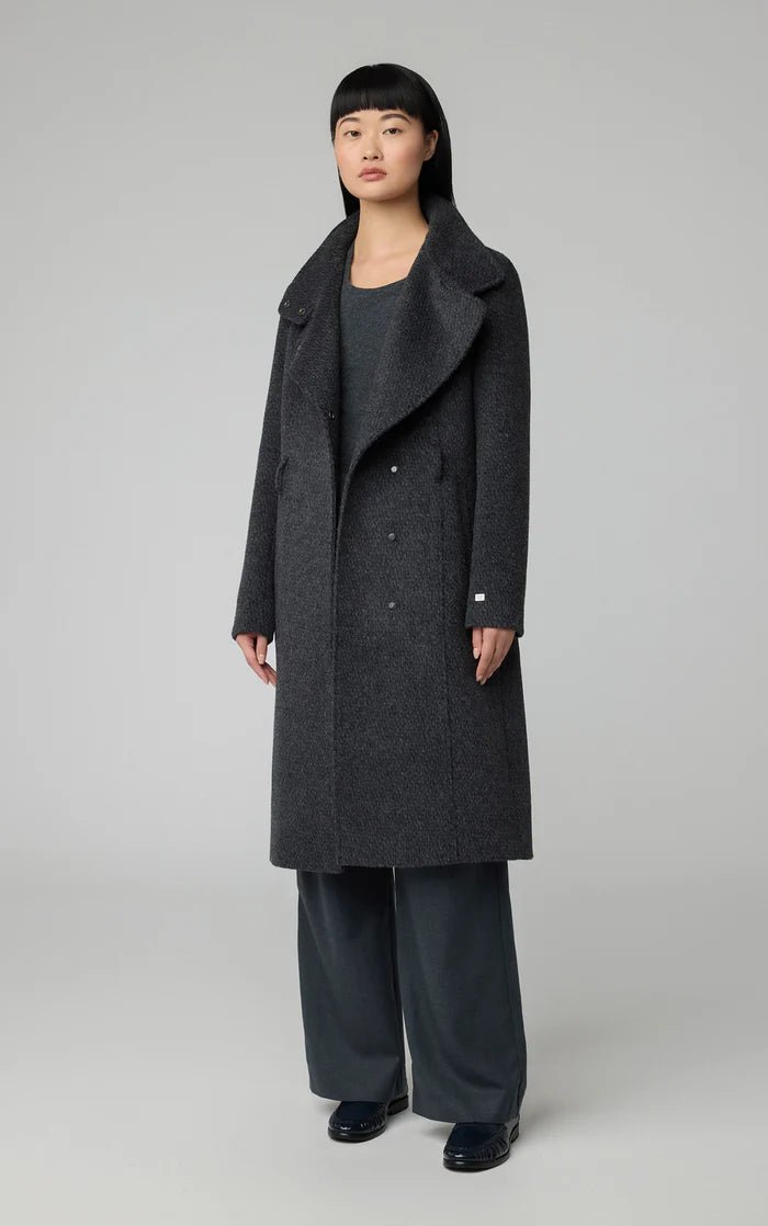 SOIA&KYO GENIE - Semi - Fitted Novelty Wool Coat With Belt - Boutique Bubbles